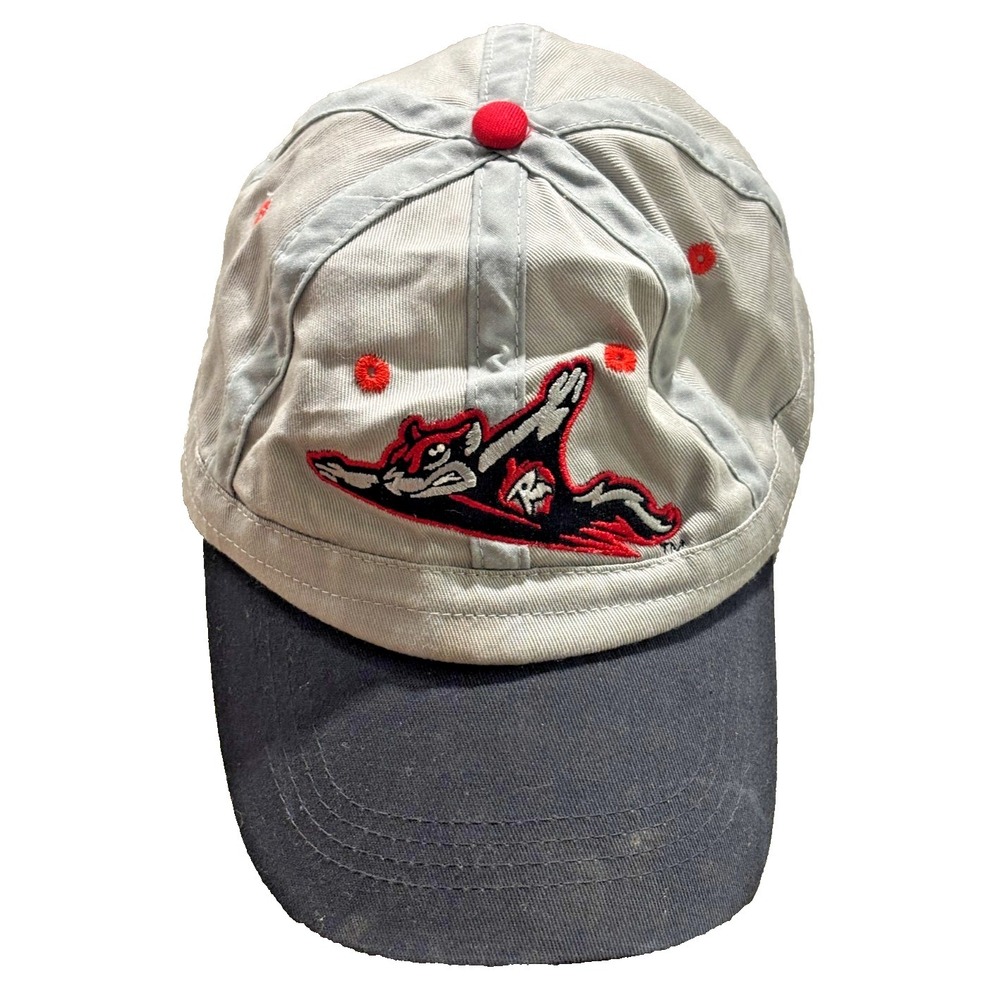 Vintage Gray Black Red Minor League Baseball Hat Cal Federal Credit Union OSFM